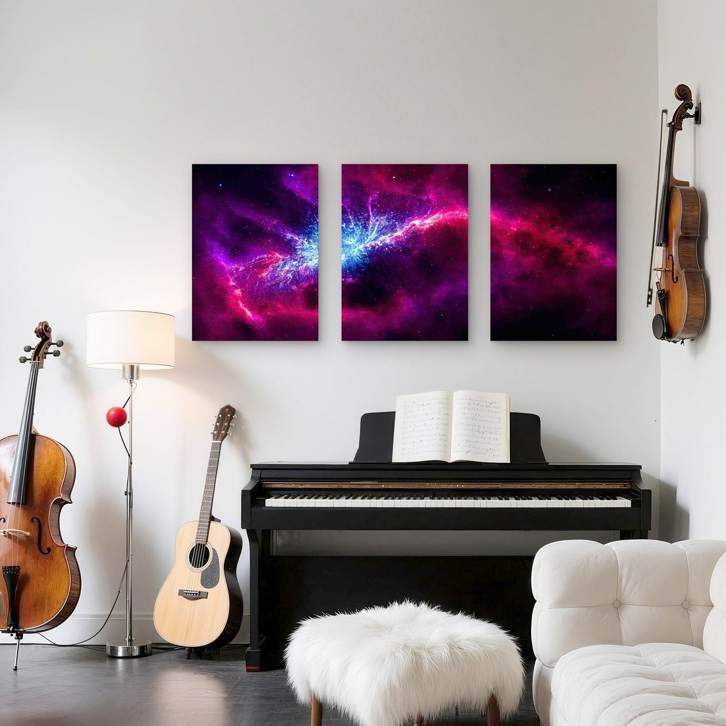 3pcs Shining Stars Milky Way Stardust Metal Print Ready to Hang Art