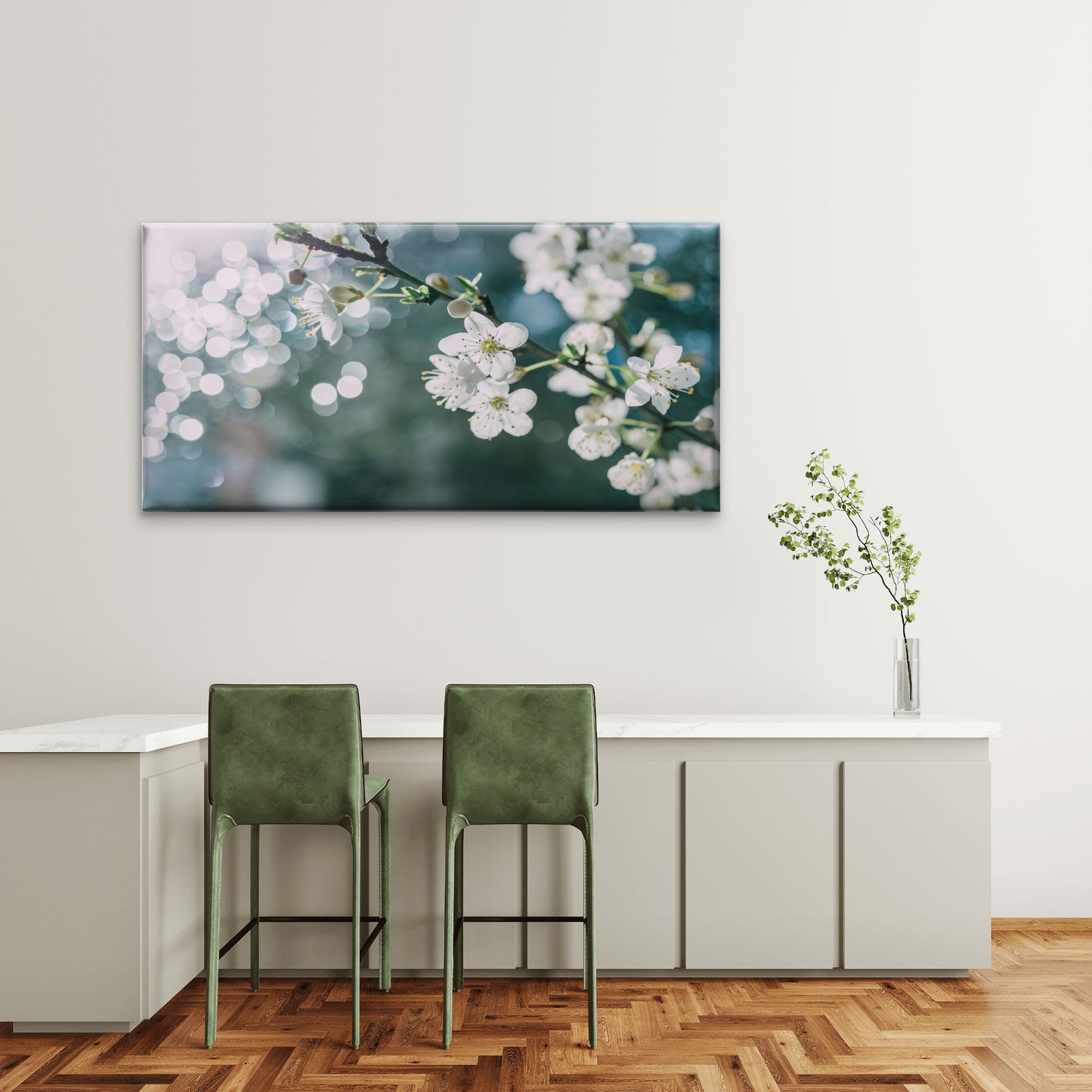 Cherry Blossom Melbourne Aus Wall Art Canvas Office Home Room Framed 120x60cm