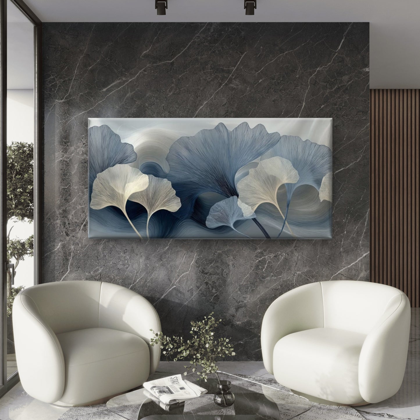 Jacobean Design & Silver Line Wall Art Canvas Office Home Room Framed 120x60cm