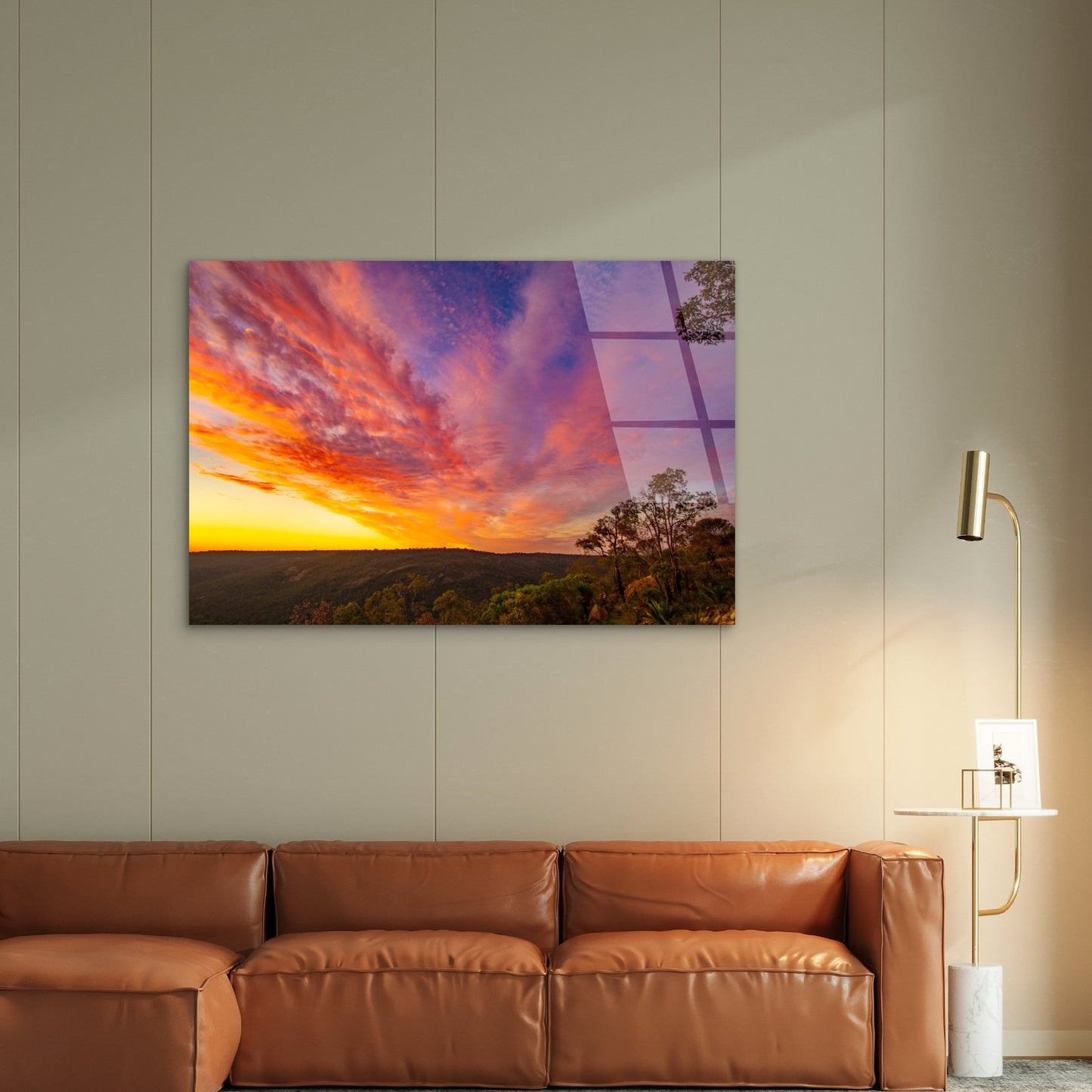 Australian Bushland Sunset Sky Forest Acrylic Glass Printing Wall Art Australian Made Quality