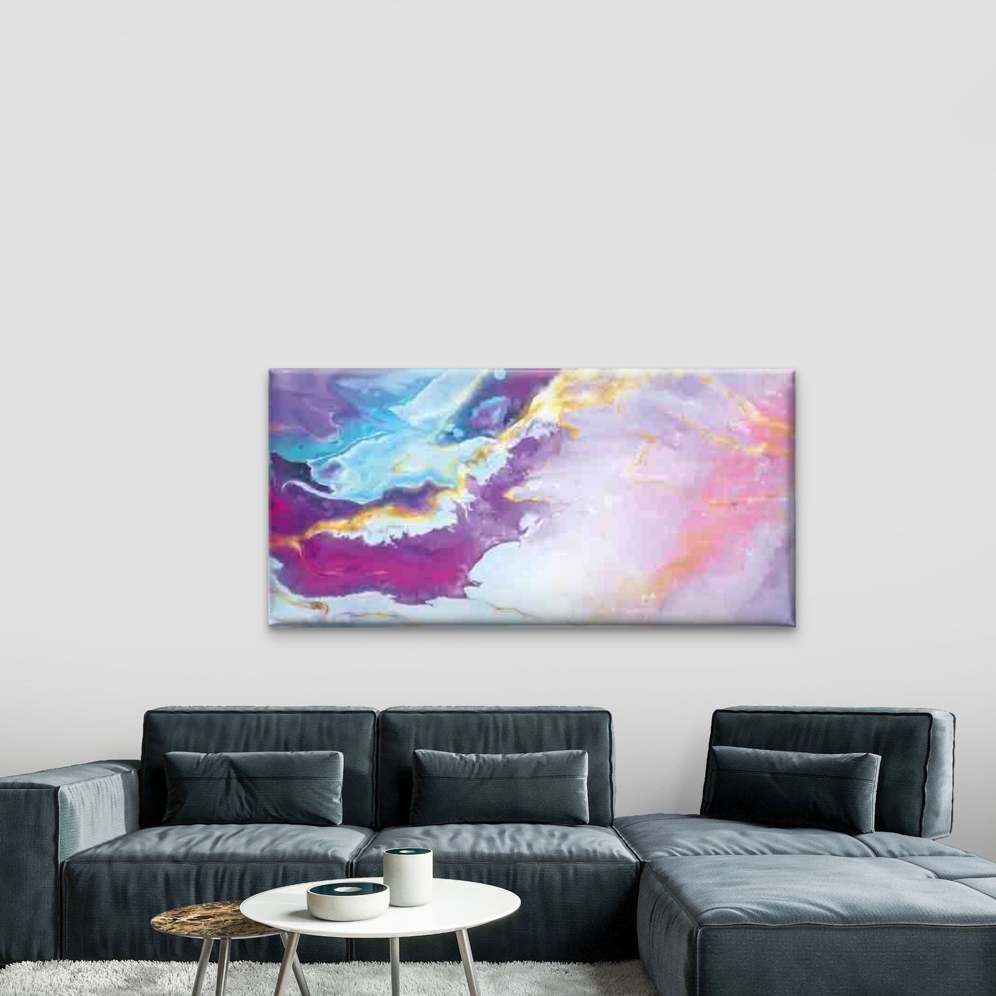Abstract Colorful Fluid Art Wall Art Canvas Office Home Room Framed 120x60cm - Bella Home Decor