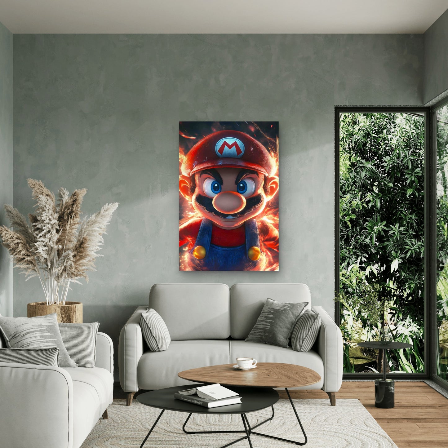 Fiery Crimson Red Cosmic Character 60x90cm Metal Print Ready to Hang