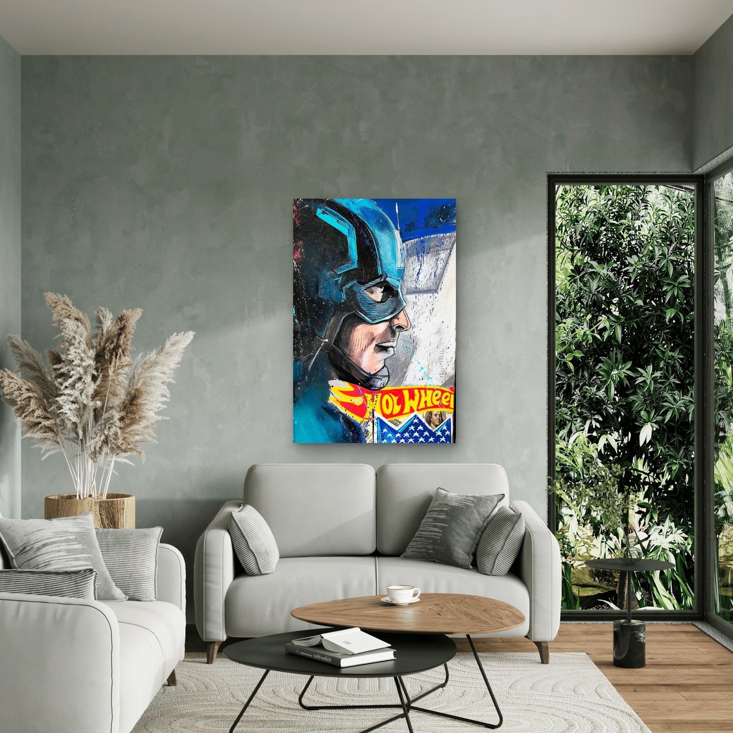 Urban Street Art Graffiti Comic Hero 60x90cm Metal Print Ready to Hang