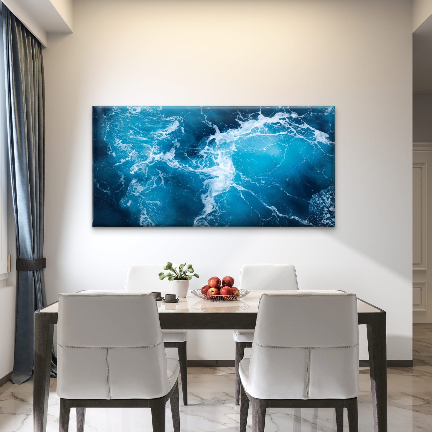 Ocean Wave Sea Foam Wall Art Canvas Office Home Room Framed 120x60cm