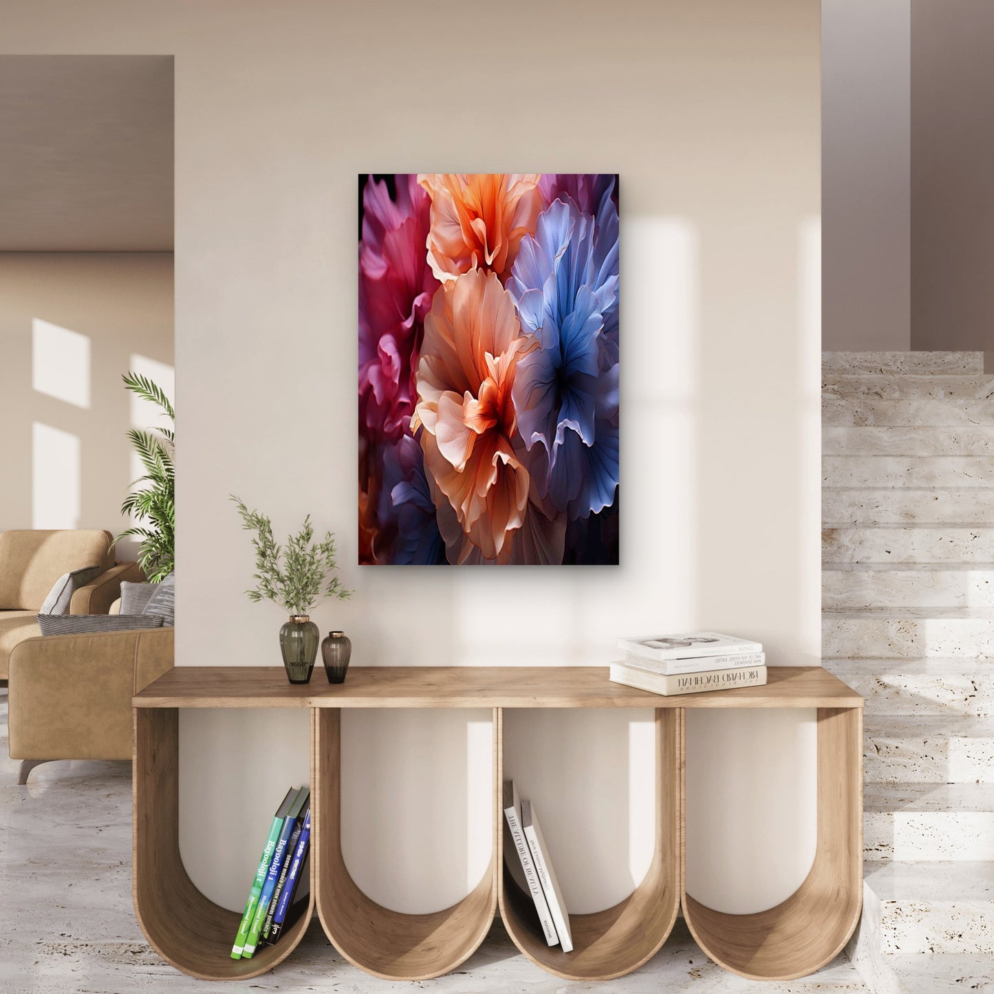 Vibrant Petals In Bloom 40x60cm Metal Print Ready to Hang