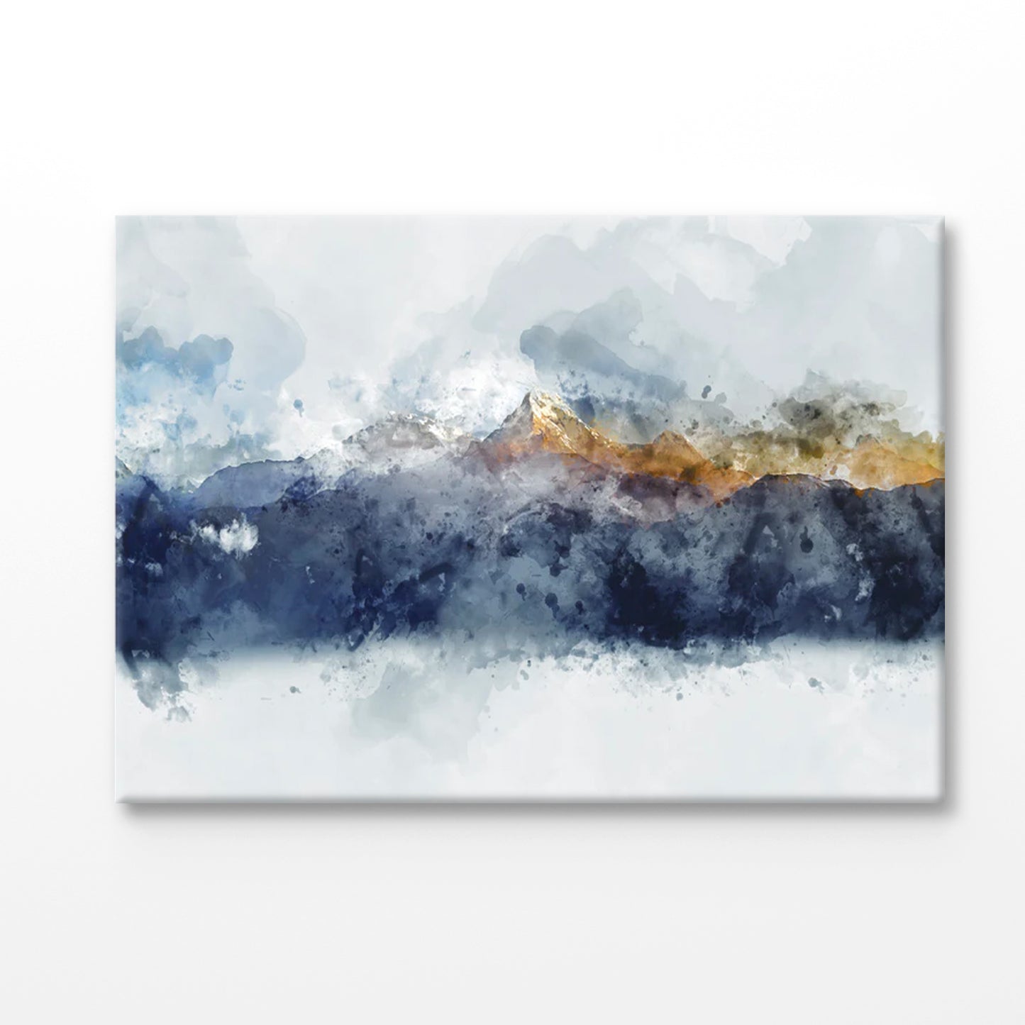 Bella Home Watercolor Golden Mountains Art Print Canvas Ready to hang