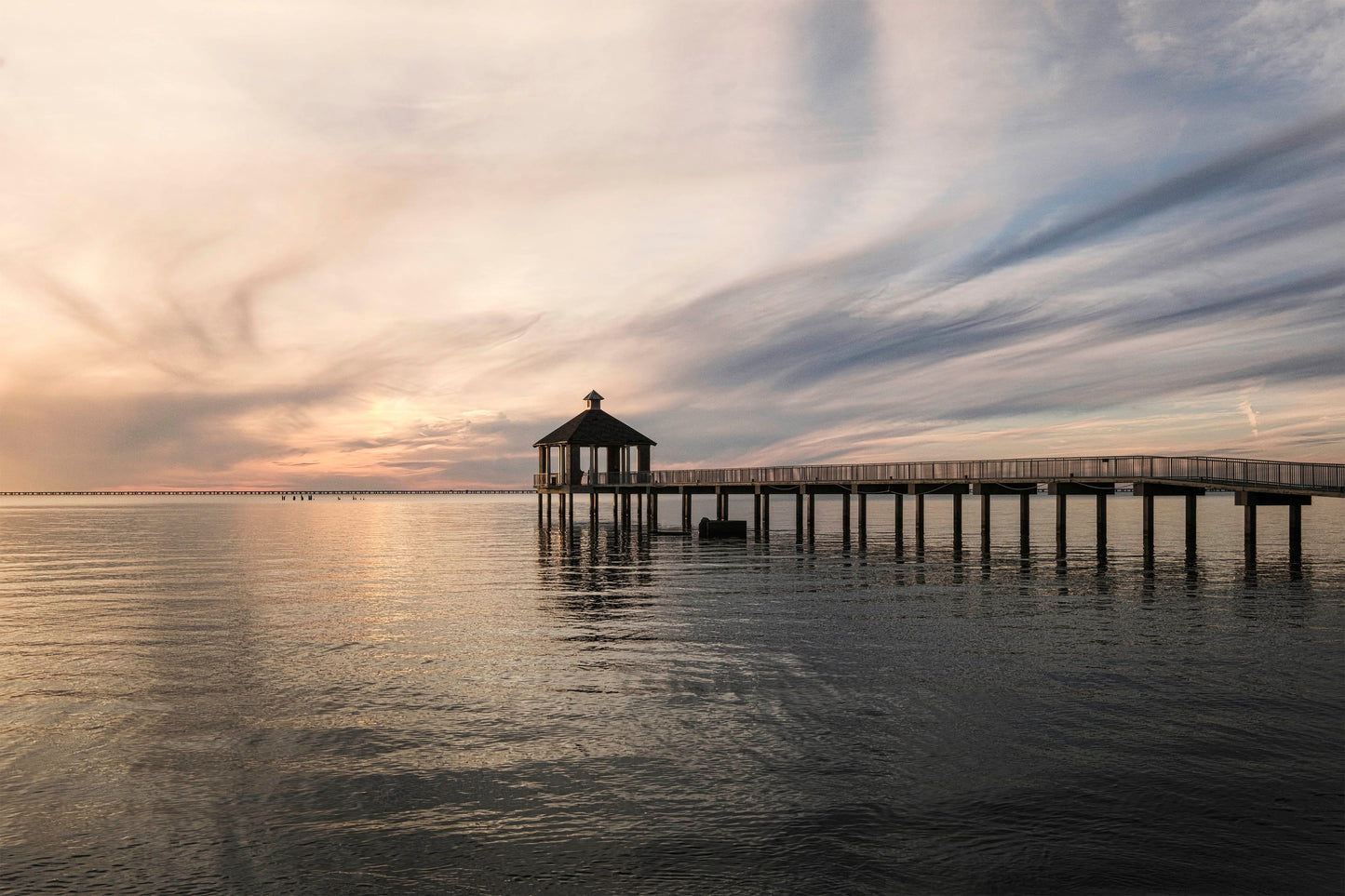 Pier Calm Lake Sunset Lake Pontchartrain Mandeville Wall Art Decor 100% Australian Made - Bella Home Decor