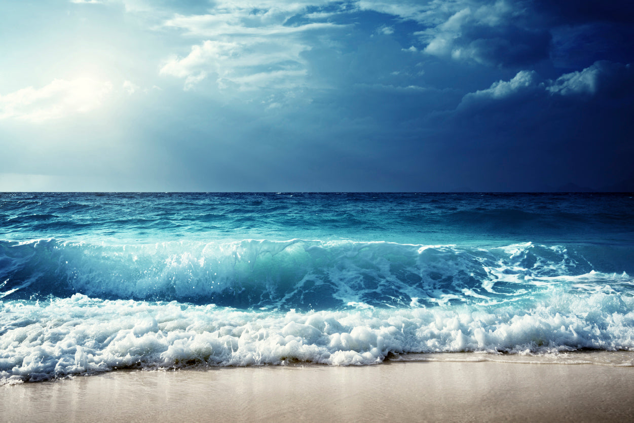 View of Waves at Seychelles Beach Home Decor Premium Quality Poster Print Choose Your Sizes - Bella Home Decor