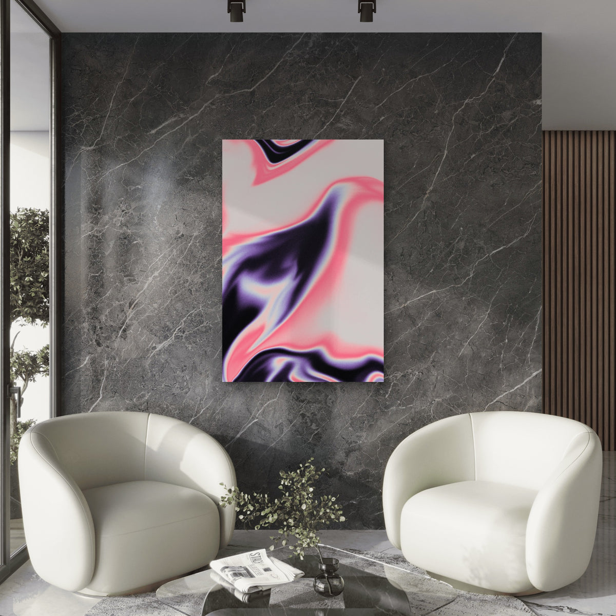Abstract Liquid Gradient Design 60x90cm Metal Print Ready to Hang