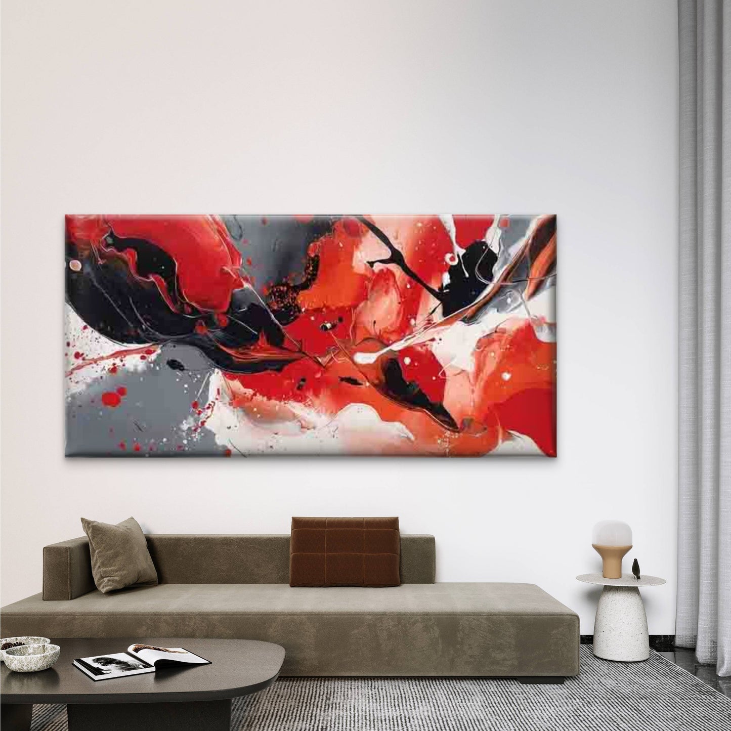 Abstract Splash Color Wall Art Canvas Office Home Room Framed 120x60cm - Bella Home Decor