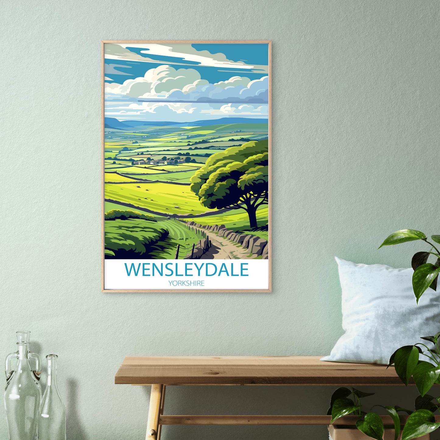 Wensleydale Yorkshire Dales United Kingdom Travel Poster Print Wall Art