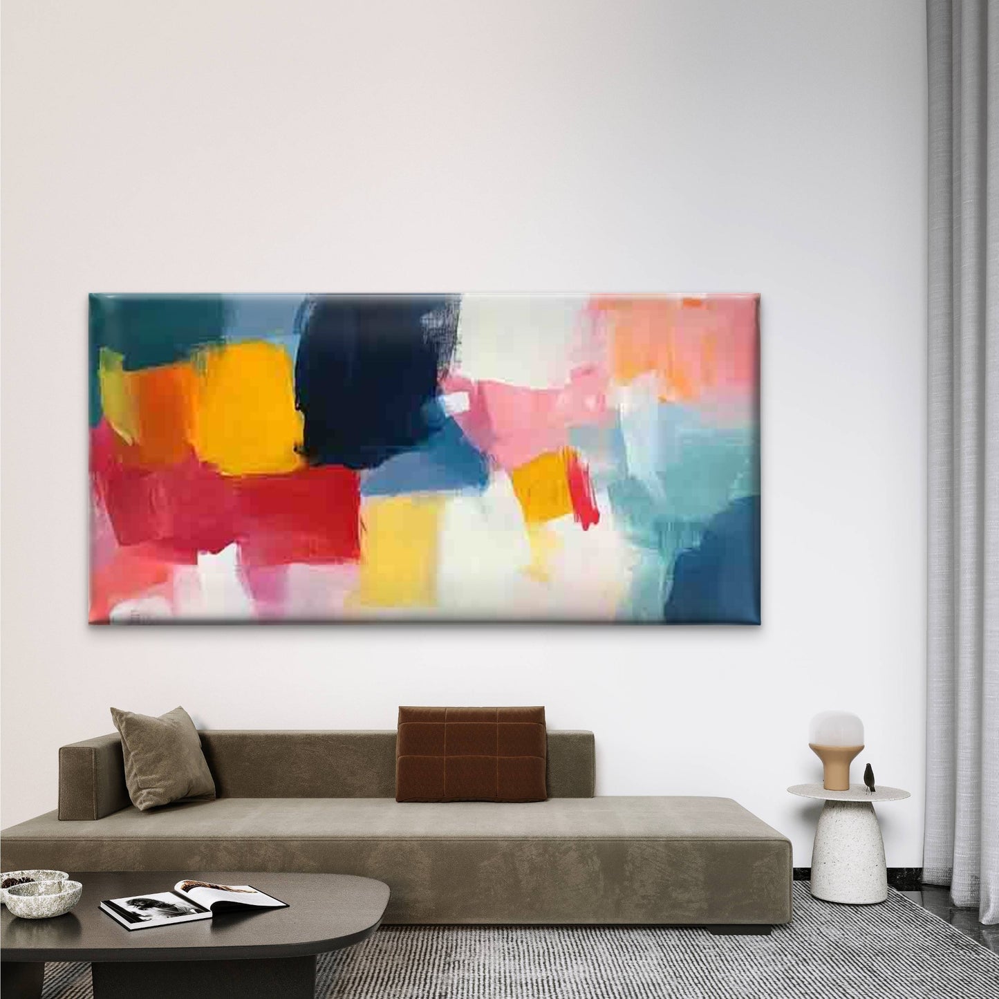 Abstract Colorful Design Wall Art Canvas Office Home Room Framed 120x60cm - Bella Home Decor