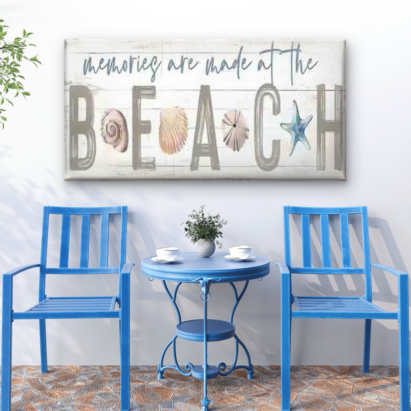 Memories at the Beach Wall Art Canvas Office Home Room Framed 120x60cm