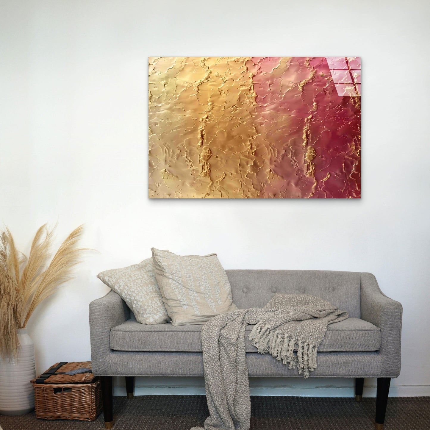 Abstract Thick Textured Tempered Glass Printing Wall Art Australian Made Quality