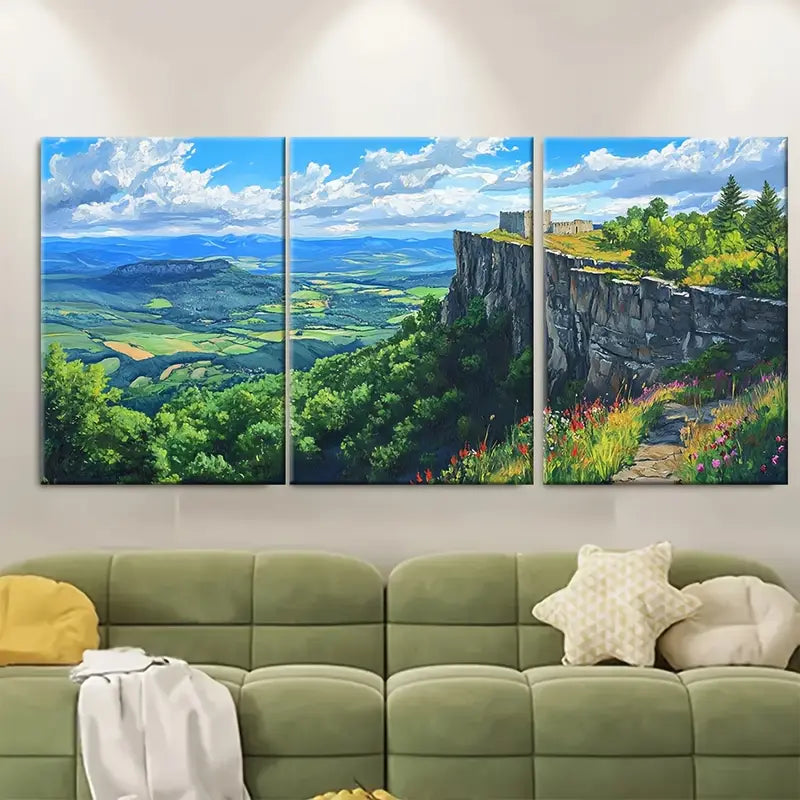 3pcs Ardennes France Scenic Forest Landscape Wall Art Set Canvas Framed 40x60cm - High Quality Print 100% Australian Made Wall Canvas Ready to Hang - Bella Home Decor