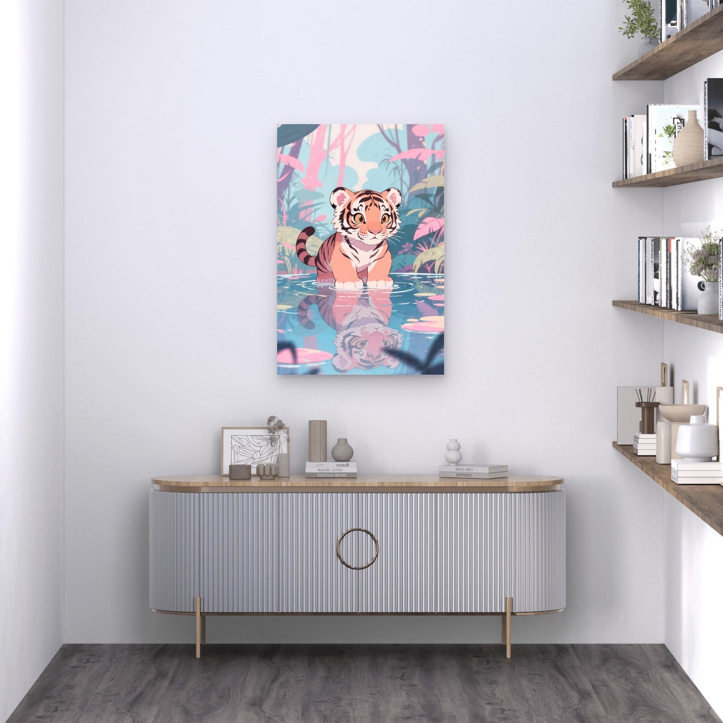 Tiger Cub Wild Animal Abstract 40x60cm Metal Print Ready to Hang