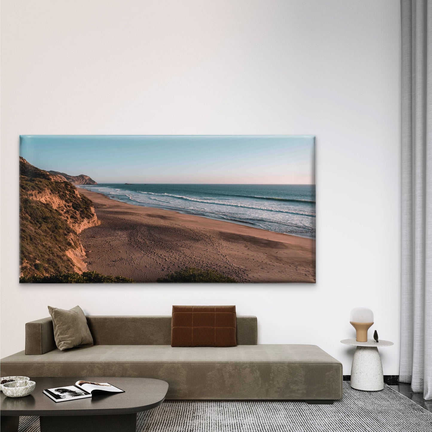 South North Beach Point Reyes Wall Art Canvas Office Home Room Framed 120x60cm