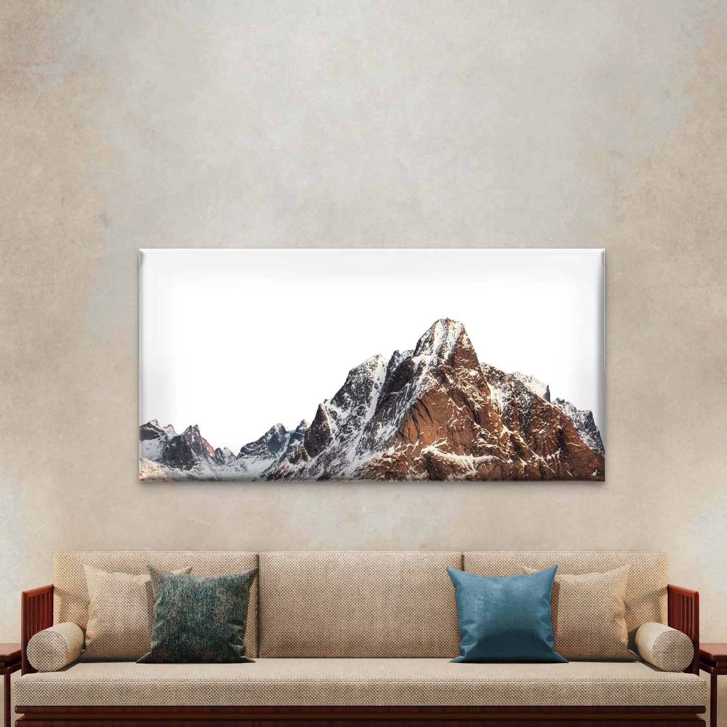 Aiguille Du Dru Mountain Peak Wall Art Canvas Office Home Room Framed 120x60cm