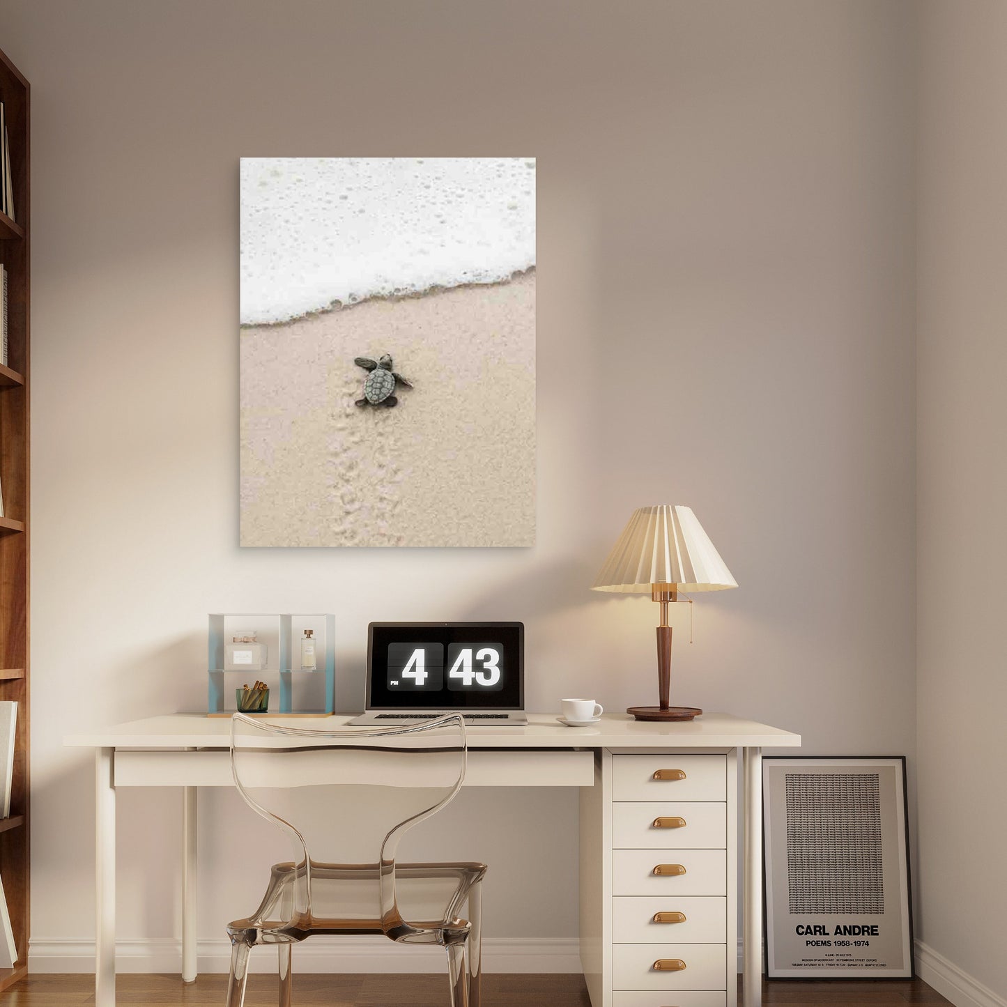 Design of a Baby Turtle 40x60cm Metal Print Ready to Hang