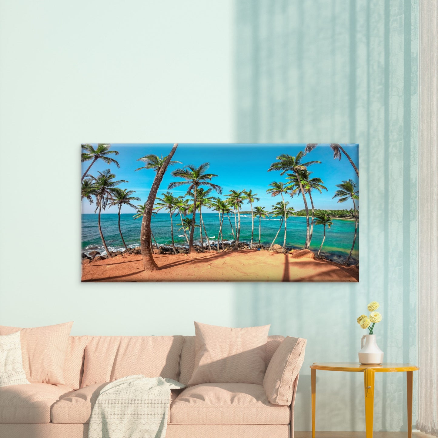 Coconut Tree Hill in Mirissa Wall Art Canvas Office Home Room Framed 120x60cm