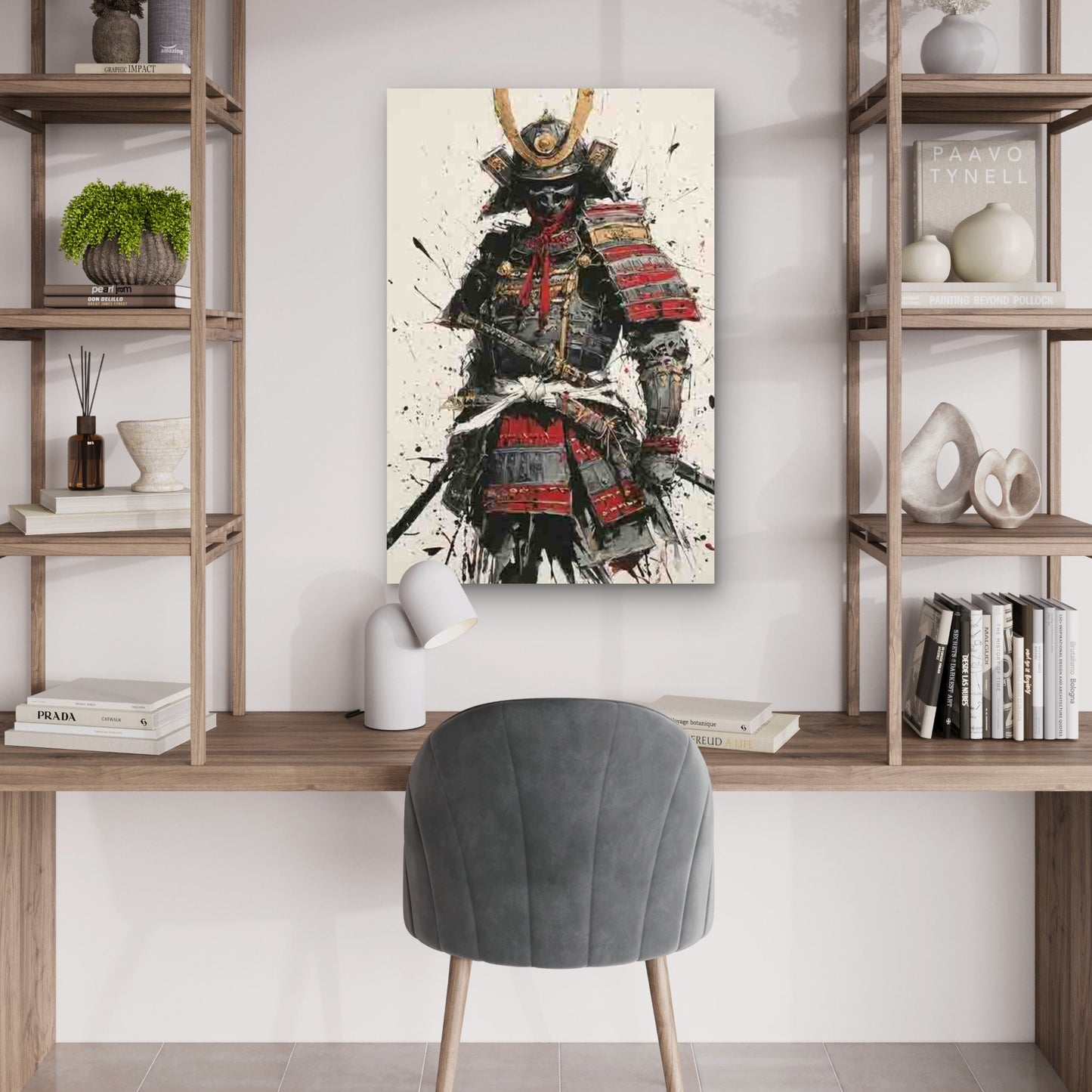 Samurai Japanese Male Warrior 40x60cm Metal Print Ready to Hang