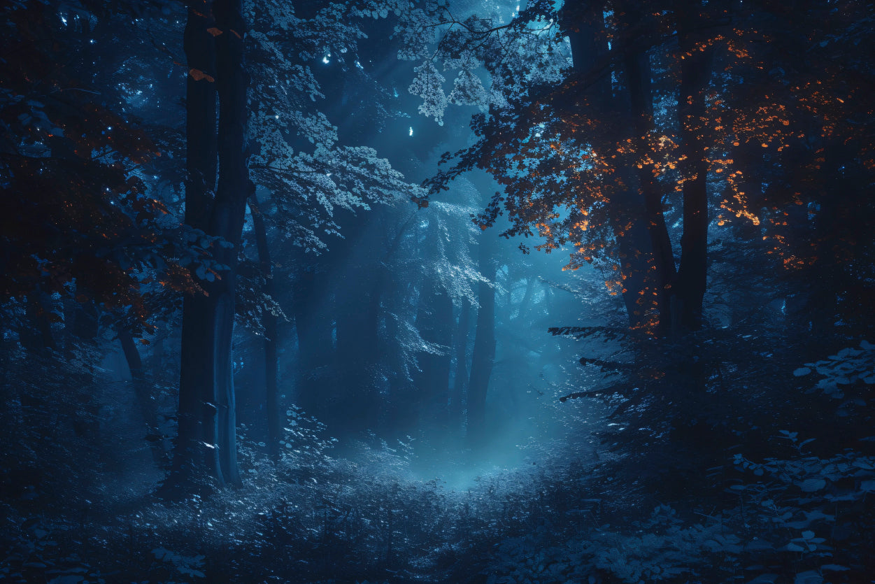 Futuristic Night Scene with Abstract Forest Home Decor Premium Quality Poster Print Choose Your Sizes - Bella Home Decor