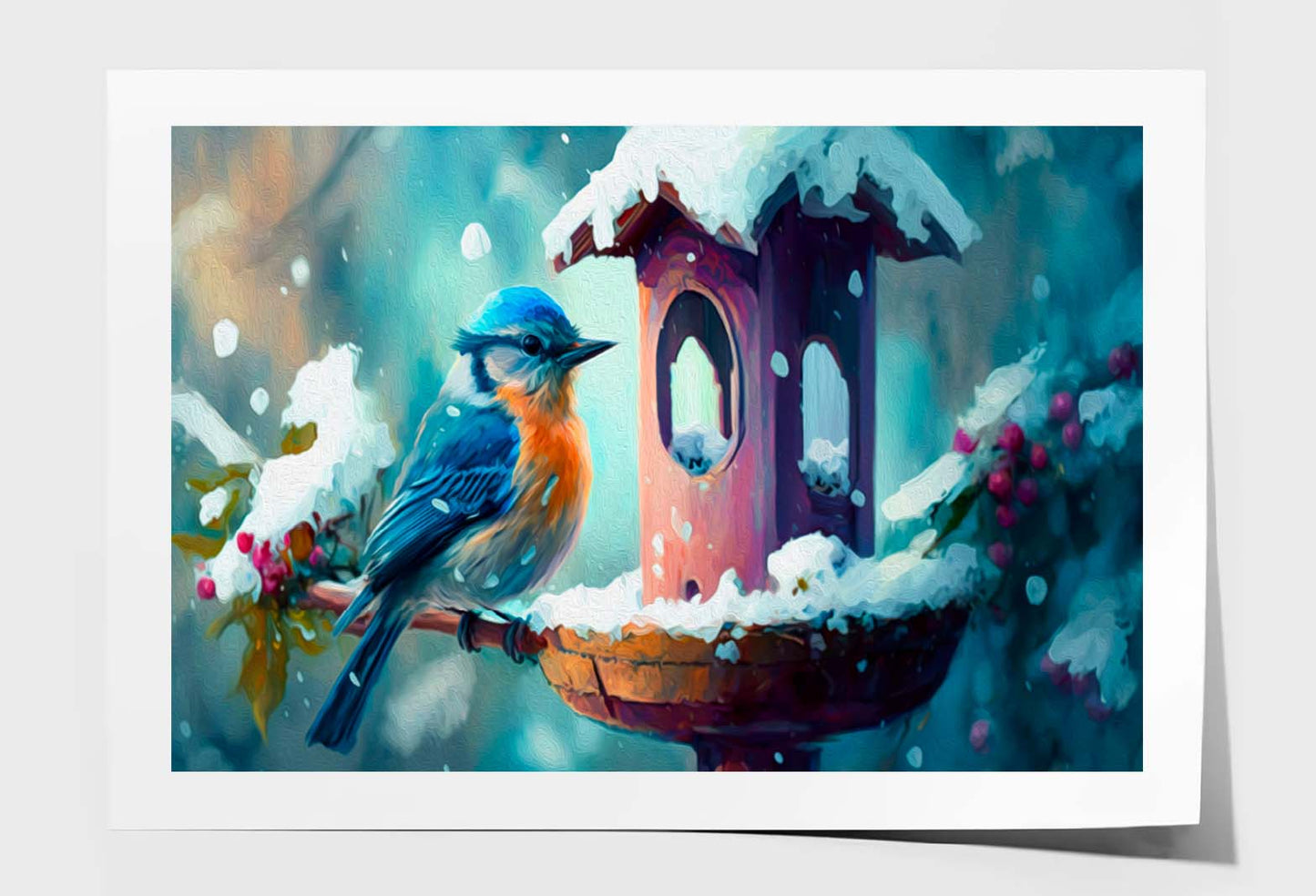 Beautiful Small Bird in Garden Wall Art Limited Edition High Quality Print Unframed Roll Canvas None