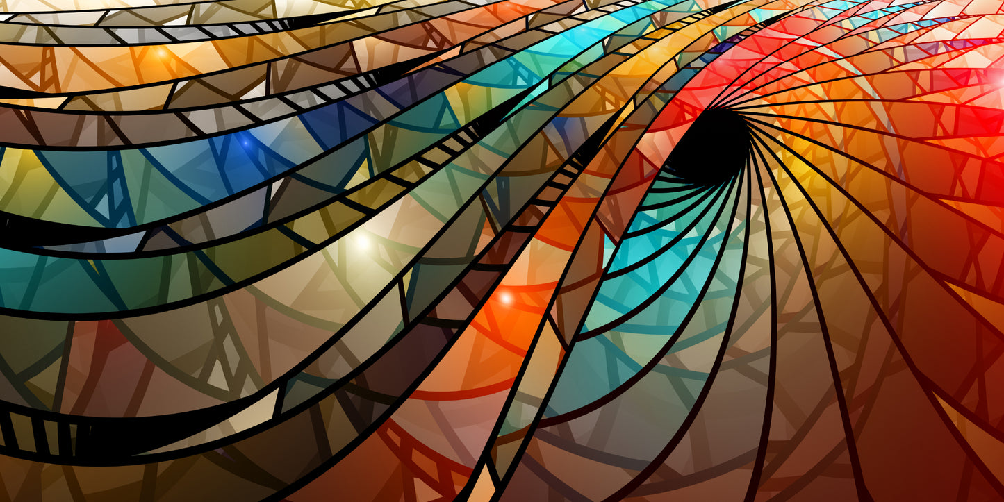 Geometric Vibrant Wave Wall Art Canvas Office Home Room Framed 120x60cm - Bella Home Decor
