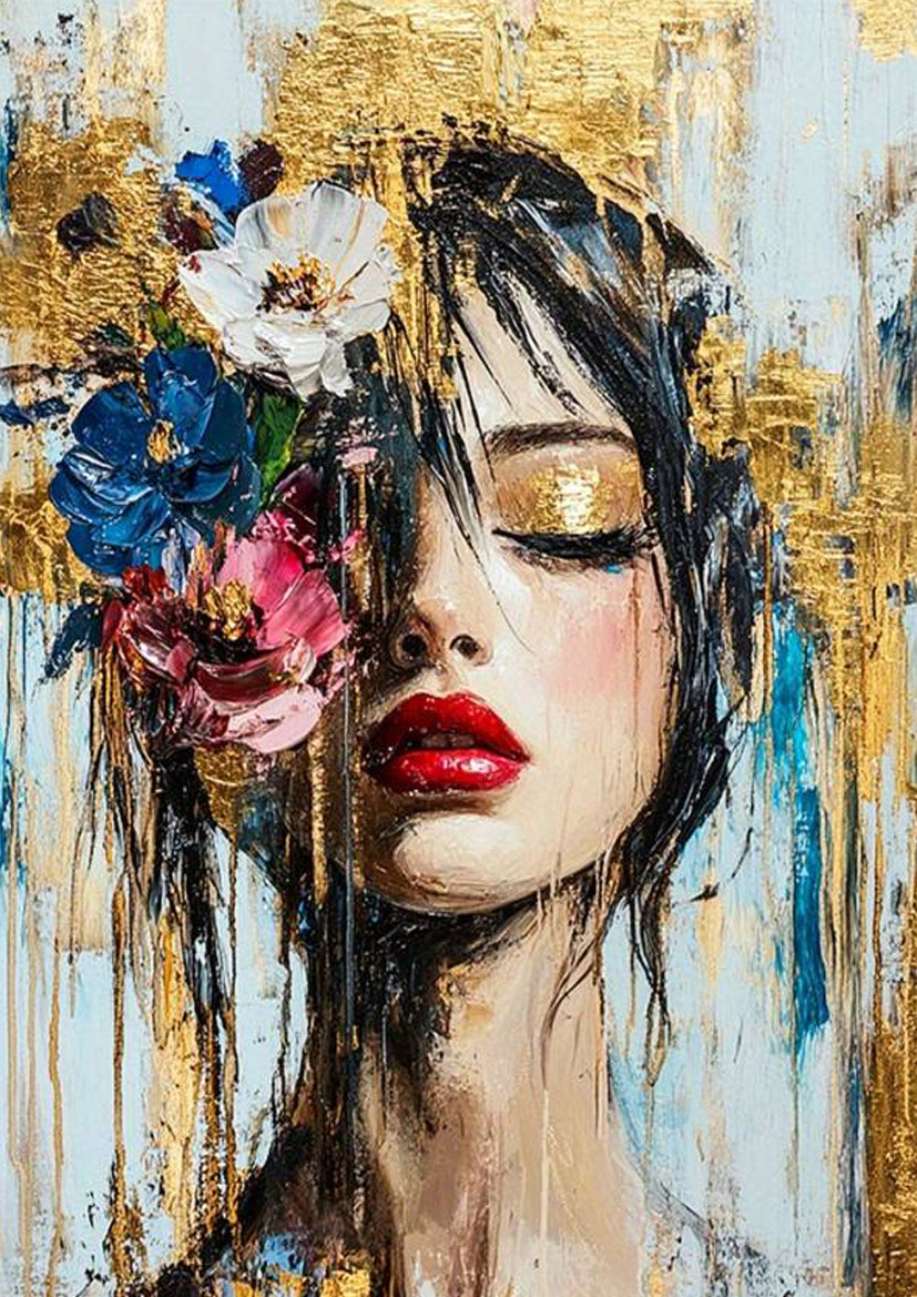 Modern Abstract Floral Fashion Lady Fashion Home Decor Premium Quality Poster Print Choose Your Sizes - Bella Home Decor
