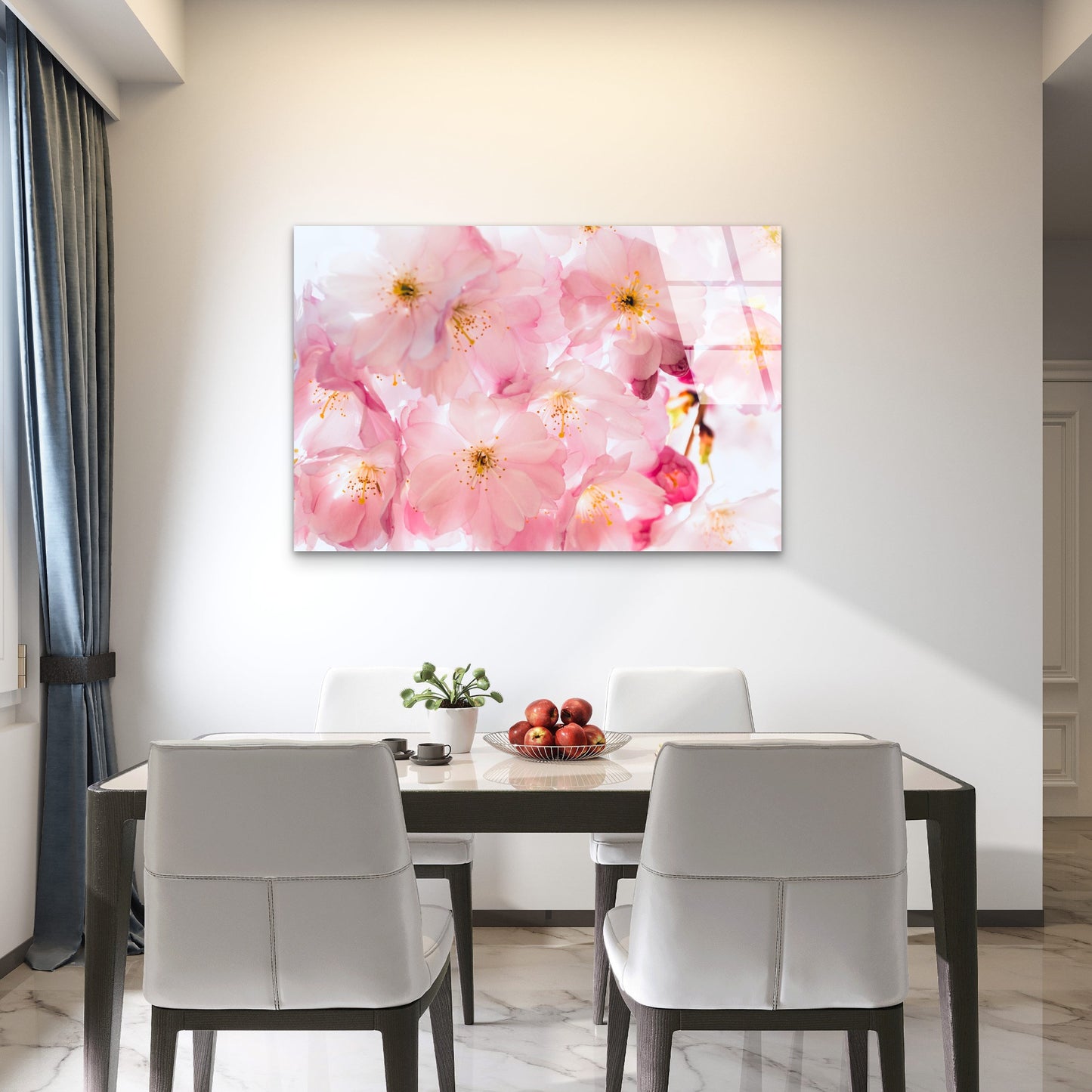 Pink Cherry Blossom Floral Acrylic Glass Printing Wall Art Australian Made Quality