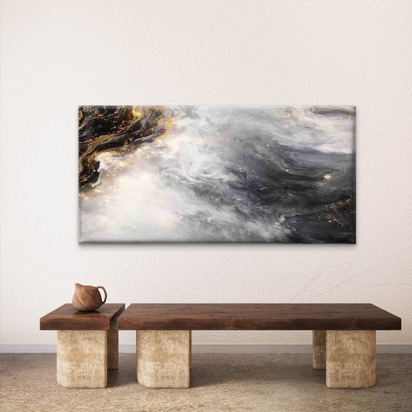 Elegant Marble Artwork Modern Wall Art Canvas Office Home Room Framed 120x60cm - Bella Home Decor