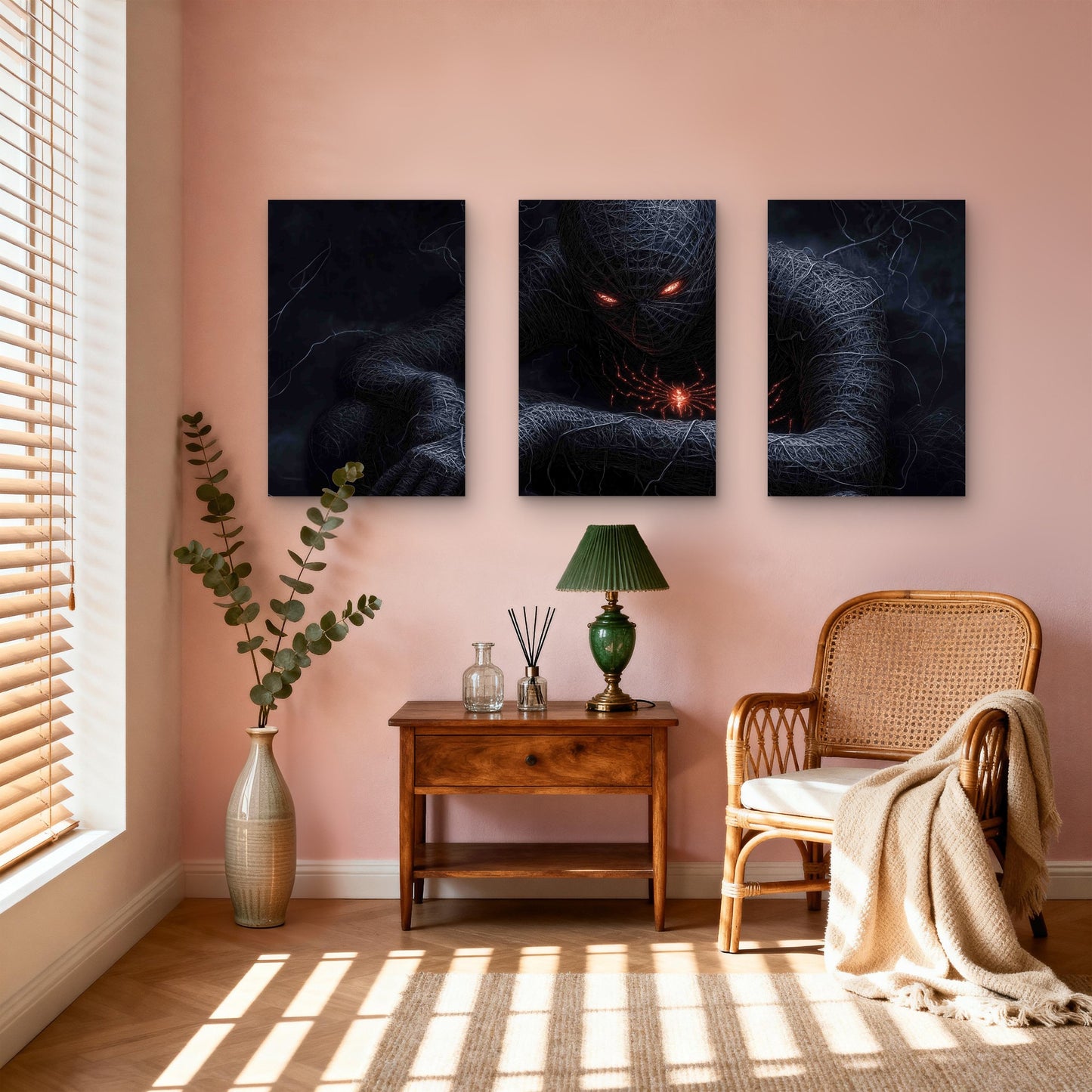 3pcs Dark Masked Hero Symbiote Metal Print Ready to Hang Art