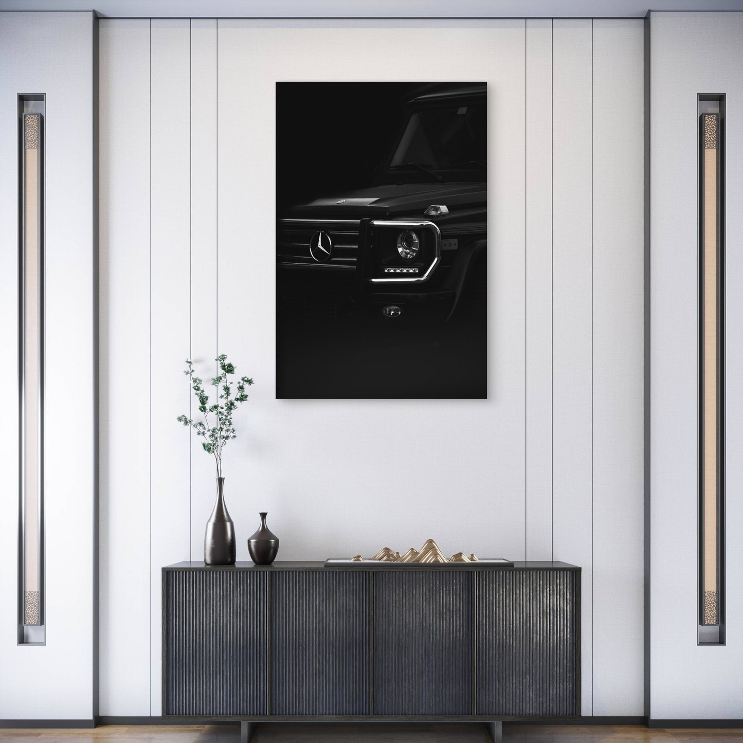 Mercedes G Wagon Front Grille Black Luxury 40x60cm Metal Print Ready to Hang
