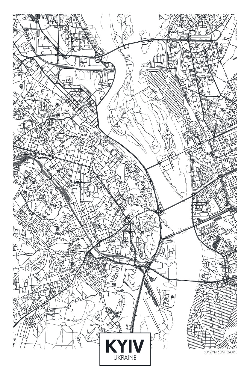 City Map Kyiv Home Decor Premium Quality Poster Print Choose Your Sizes - Bella Home Decor