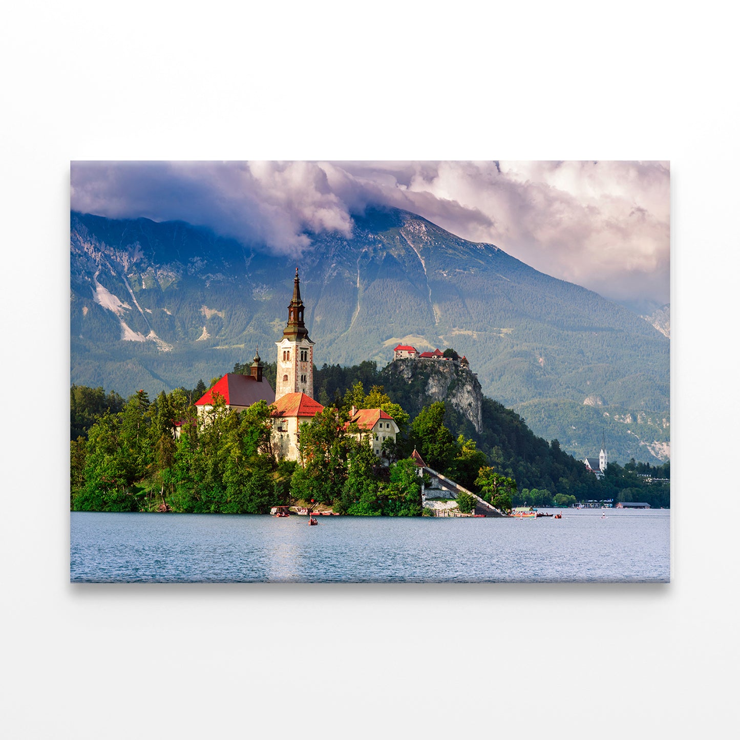 Bled lake, island, castle, mountains Wall Art Decor 100% Australian Made - Bella Home Decor