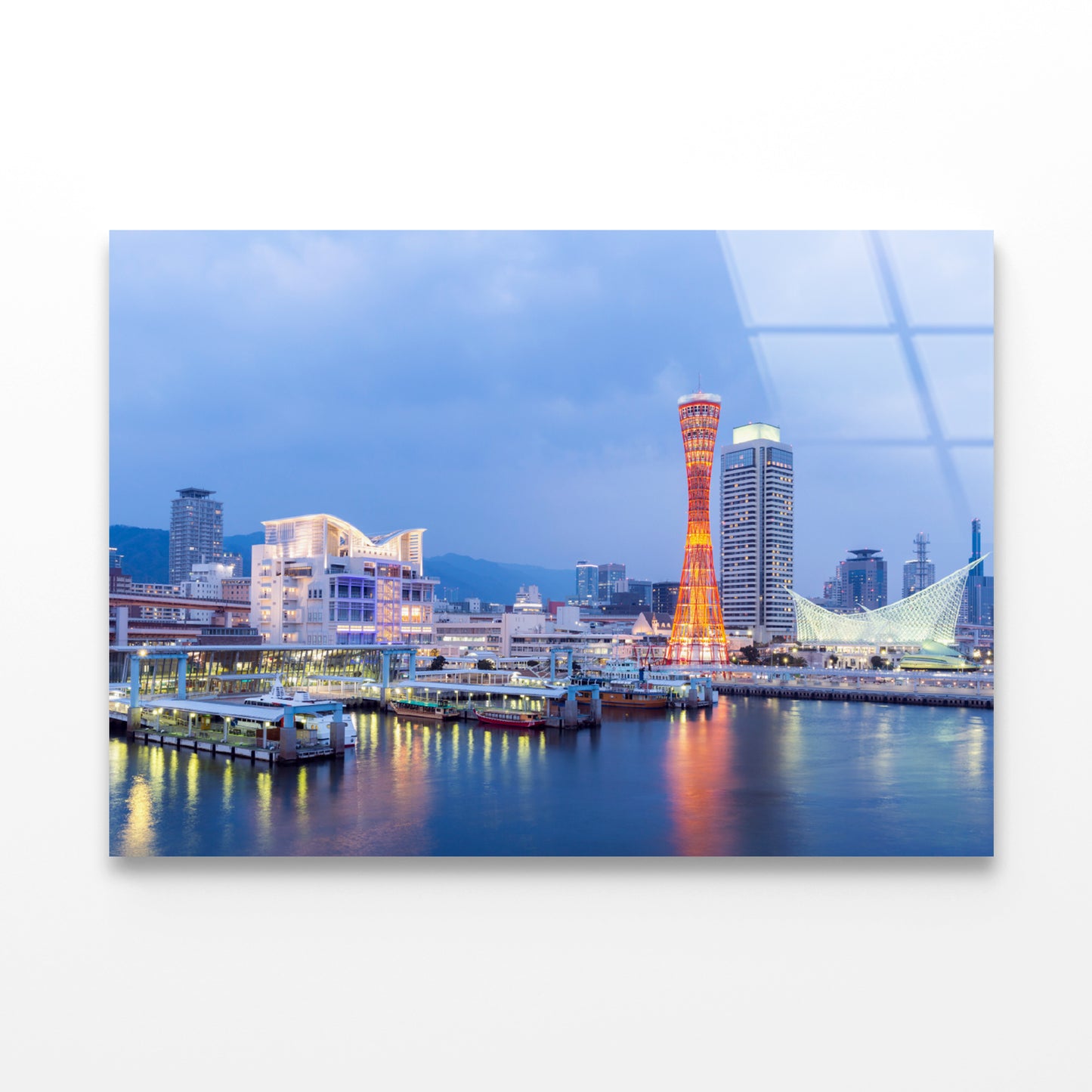 Yacht And Boats in the Kobe Port Acrylic Glass Print Tempered Glass Wall Art 100% Made in Australia Ready to Hang - Bella Home Decor