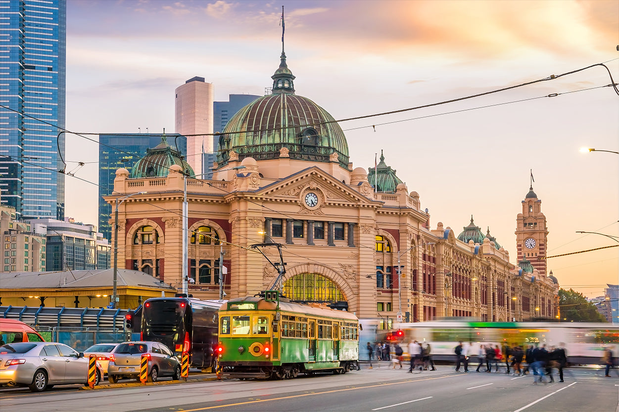 Flinders Street Station Melbourne Sunset Wall Art Decor 100% Australian Made