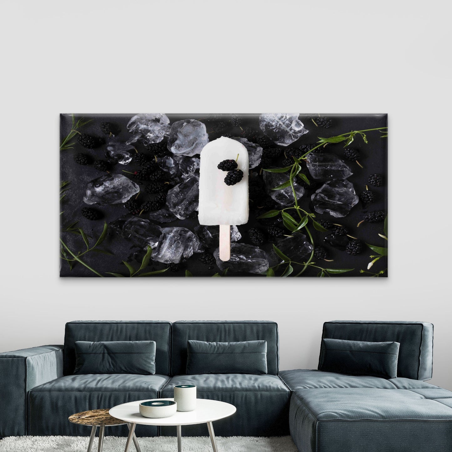 Coconut Blackberry Popsicles Wall Art Canvas Office Home Room Framed 120x60cm