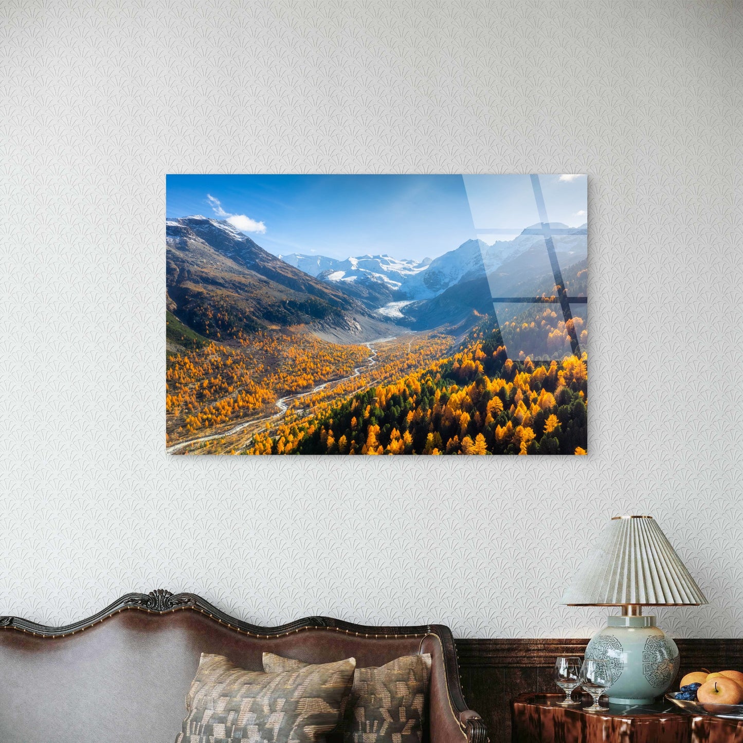 Switzerland Snowy Mountain Glacier Acrylic Glass Printing Wall Art Australian Made Quality