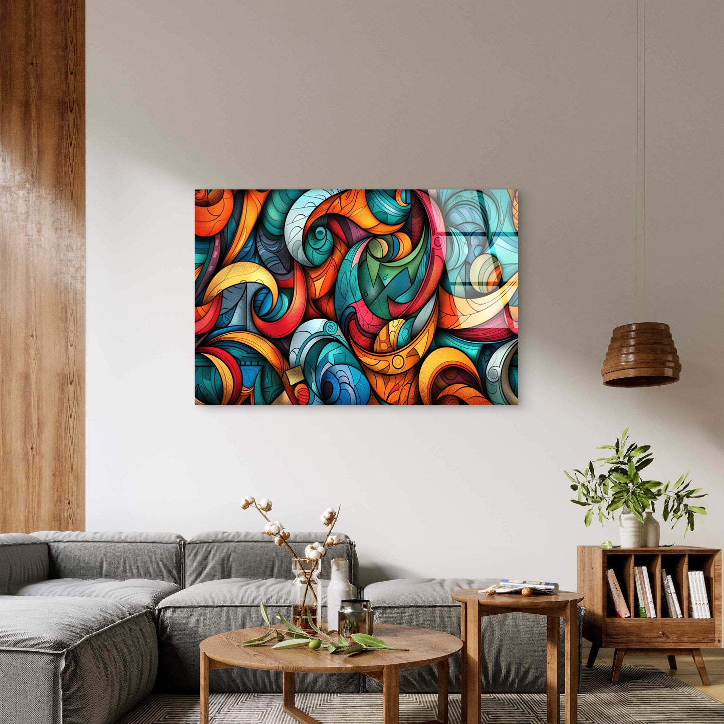 Colorful Psychedelic Swirls Acrylic Glass Printing Wall Art Australian Made Quality