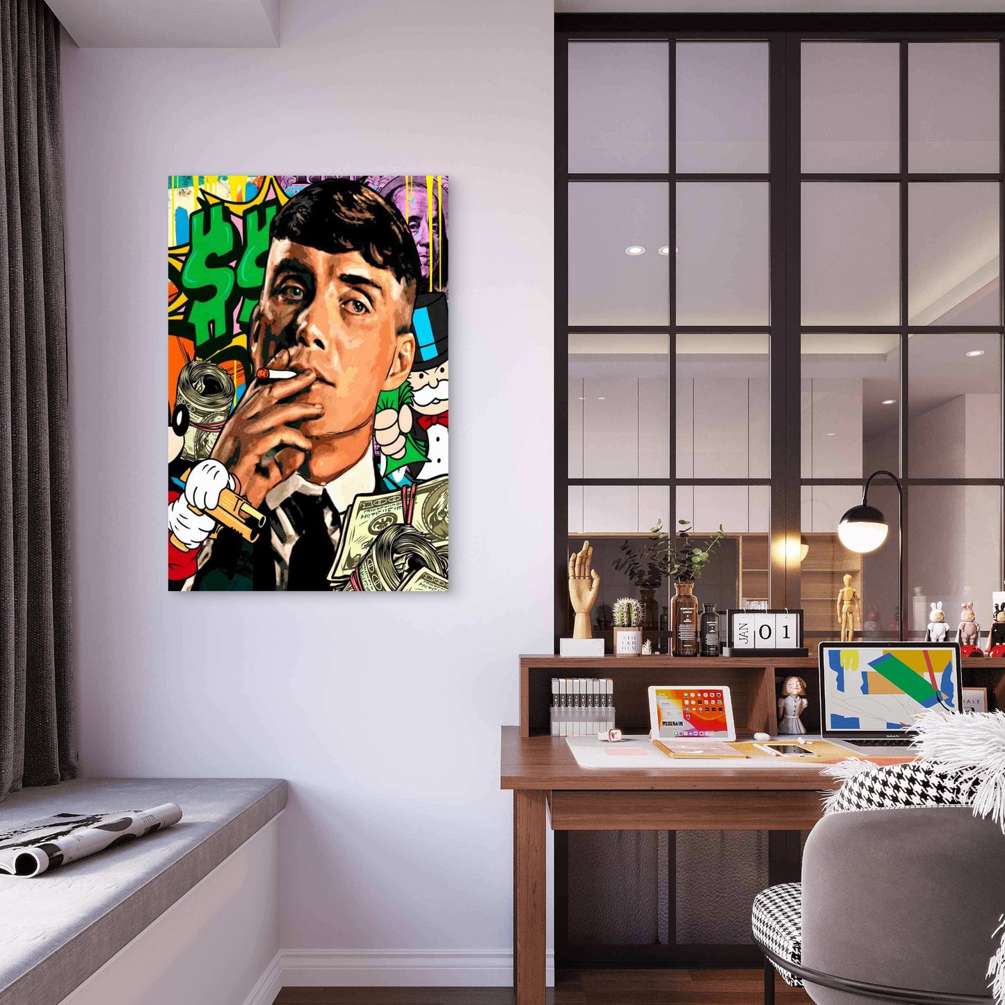 Gangster Boss Professional Graffiti 40x60cm Metal Print Ready to Hang