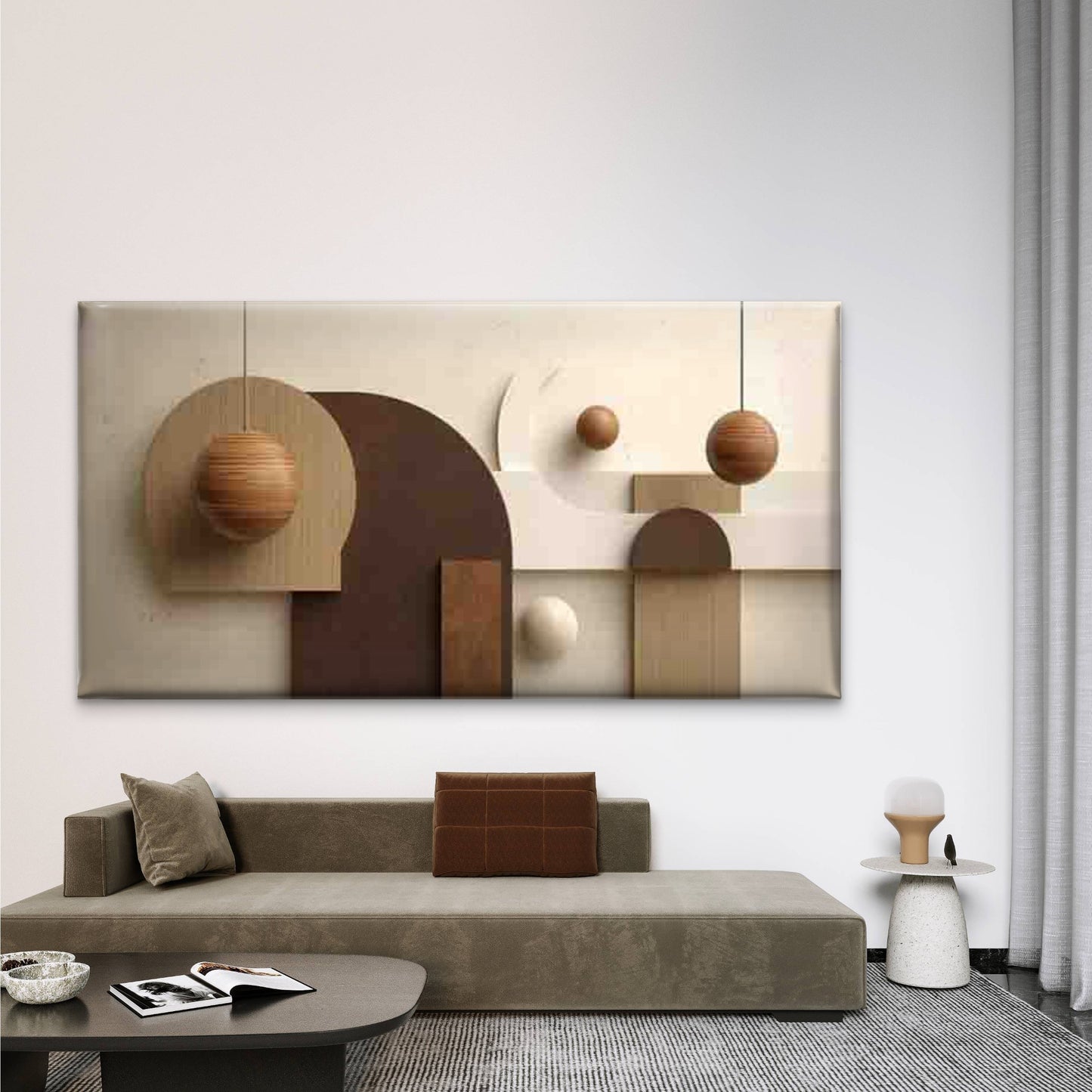 Modern Abstract Geometric Wall Art Canvas Office Home Room Framed 120x60cm