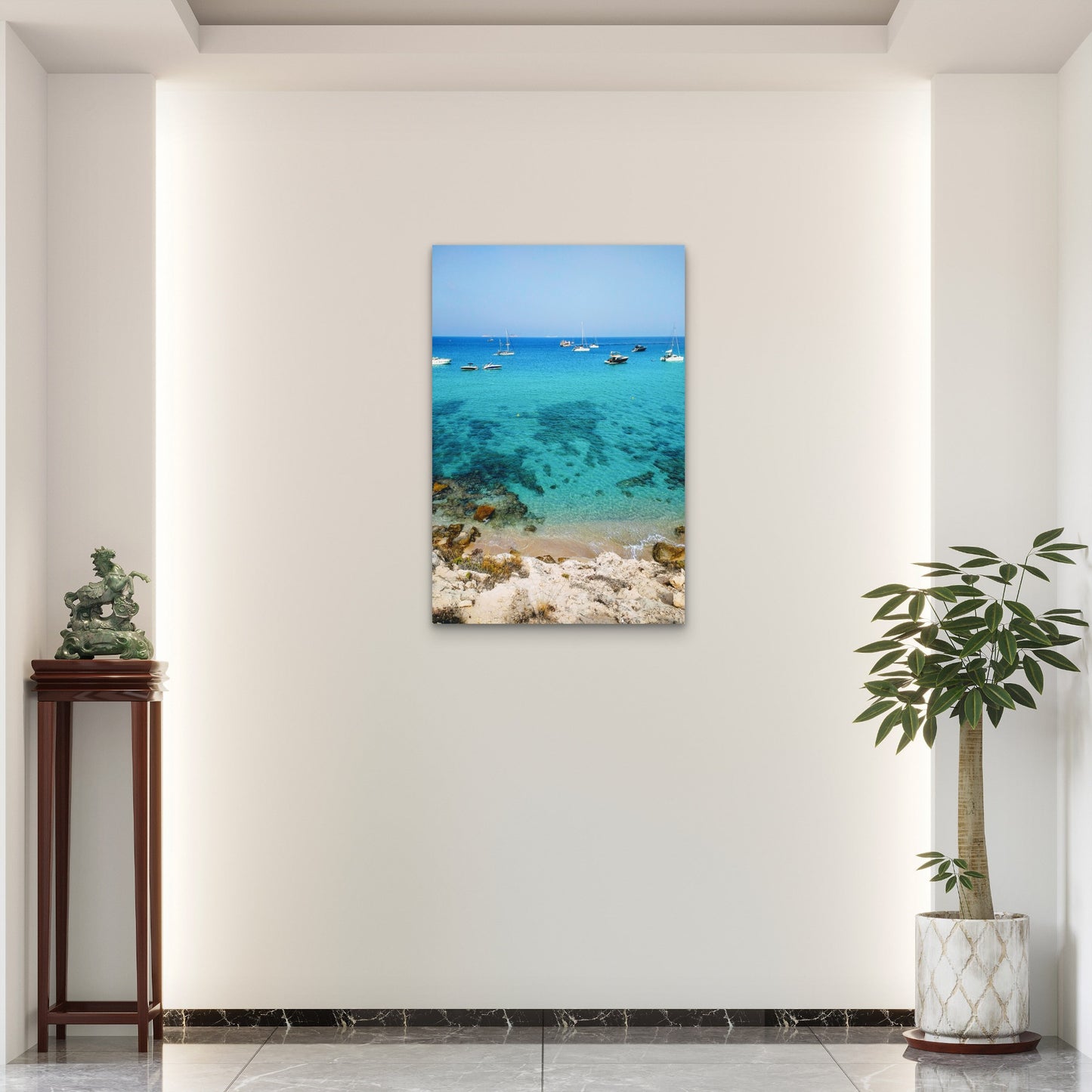 Spain Formentera Ses Illetes Beach Turquoise 40x60cm Metal Print Ready to Hang