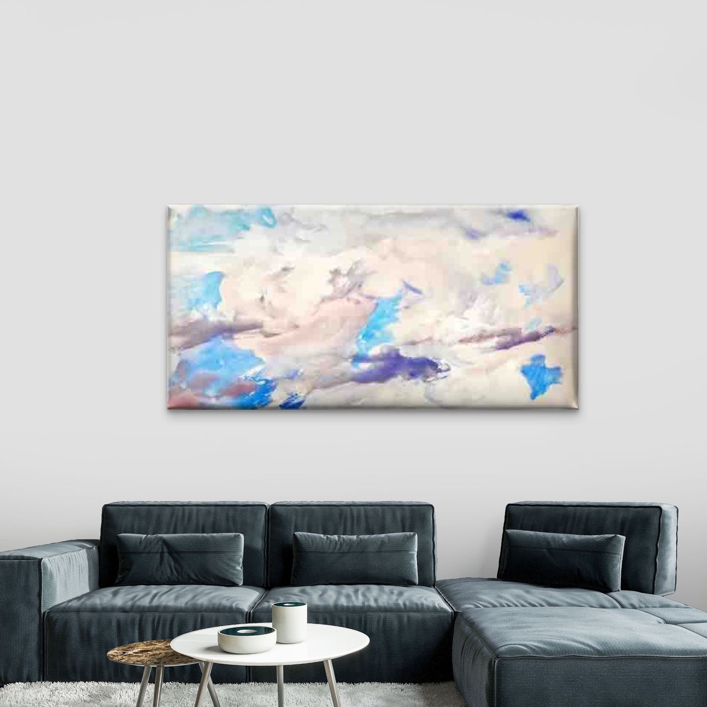 Abstract Design of Clouds Wall Art Canvas Office Home Room Framed 120x60cm - Bella Home Decor