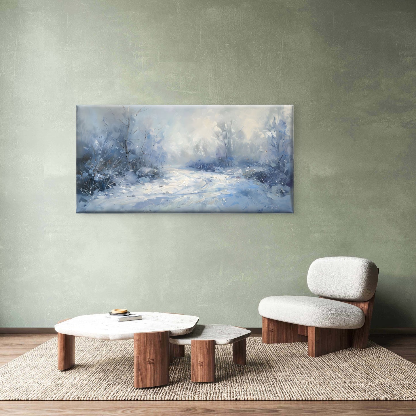 Winter Snow Landscape Wall Art Canvas Office Home Room Framed 120x60cm