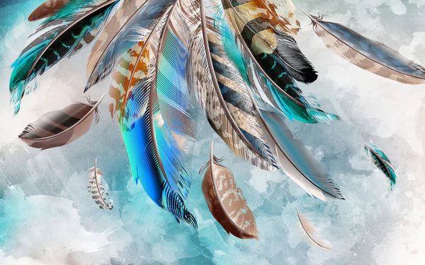 Stunning Abstract Feather popular, multicolored 90x60cm Print 100% Australian Made - Bella Home Decor