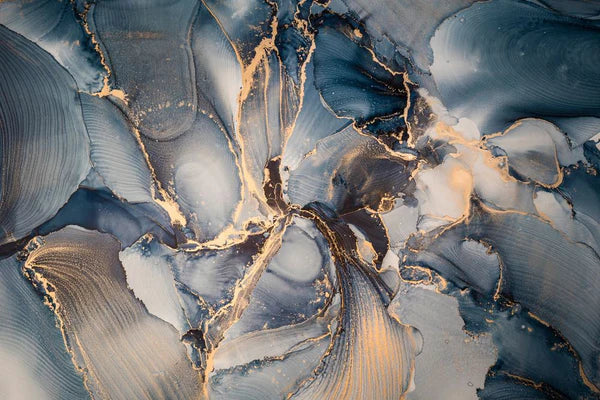 Blue & Gold Abstract Design 90x60cm Print 100% Australian Made - Bella Home Decor
