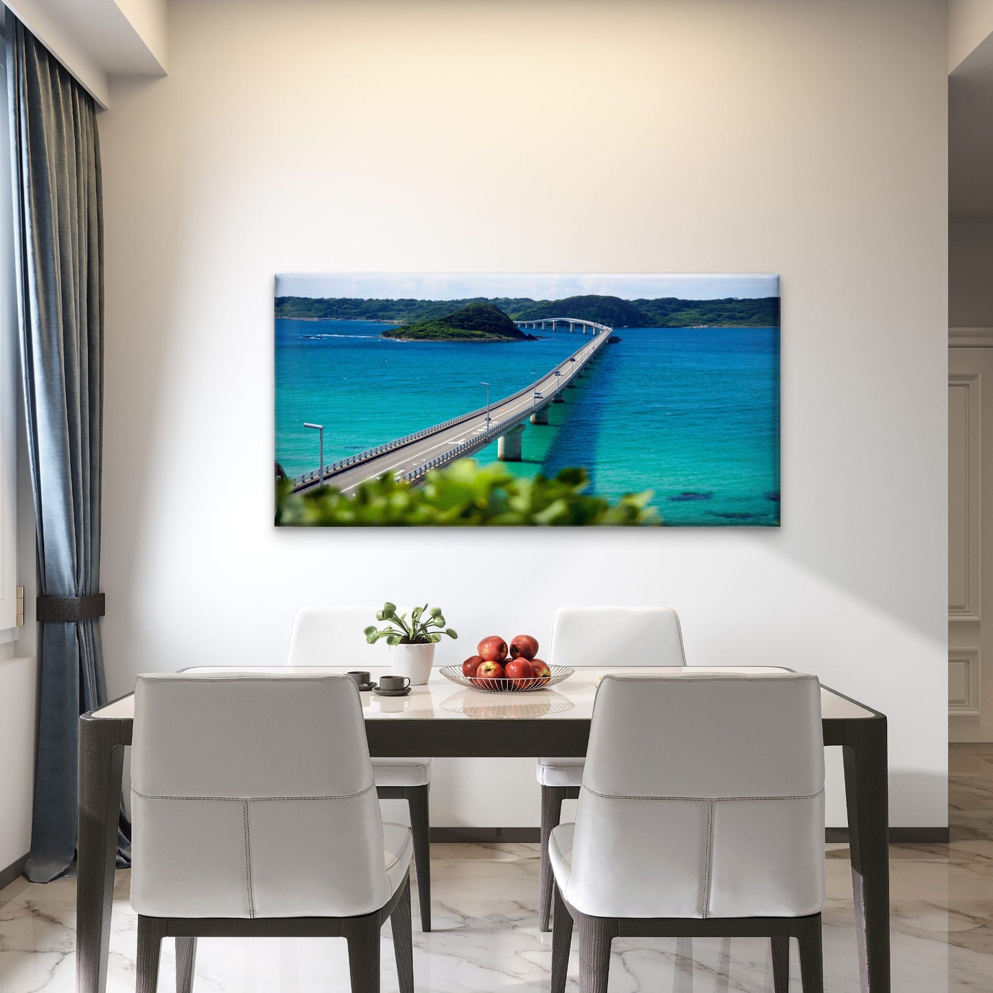 Ocean Highway Bridge Wall Art Canvas Office Home Room Framed 120x60cm