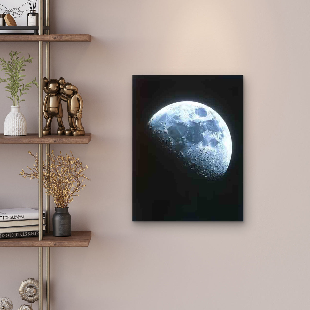 The Pale Dot and Earthrise Photos Metal Print Ready to Hang
