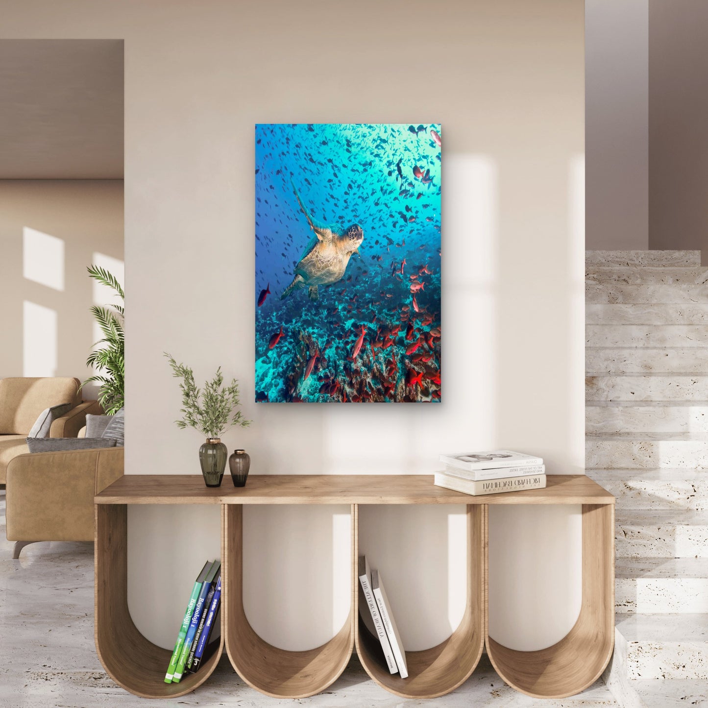 Gliding Through The Crimson Reef 40x60cm Metal Print Ready to Hang